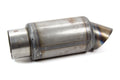 Beyea Custom Headers MUF3 Muffler with 3-Inch Center Inlet and Turn Down Outlet, 6 x 4.5 Inch Round Body, 11.5 Inch Length, Steel, Natural Finish
