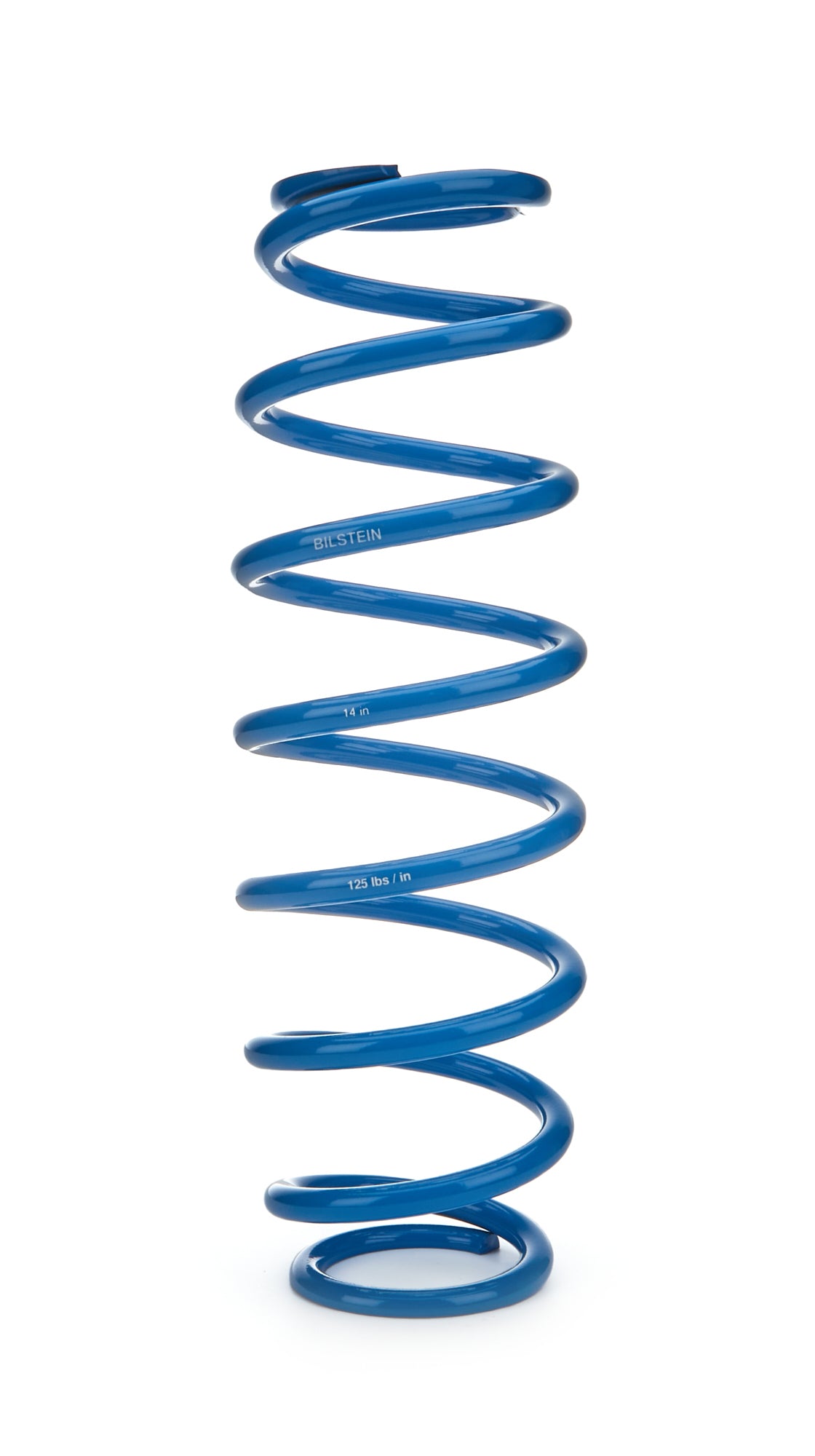 BILSTEIN Coil Spring E4-MCS-0063A00, 14 Inch Length, 2.5 Inch Inner Diameter, 125 lb/in Spring Rate, Steel, Blue Powder Coat