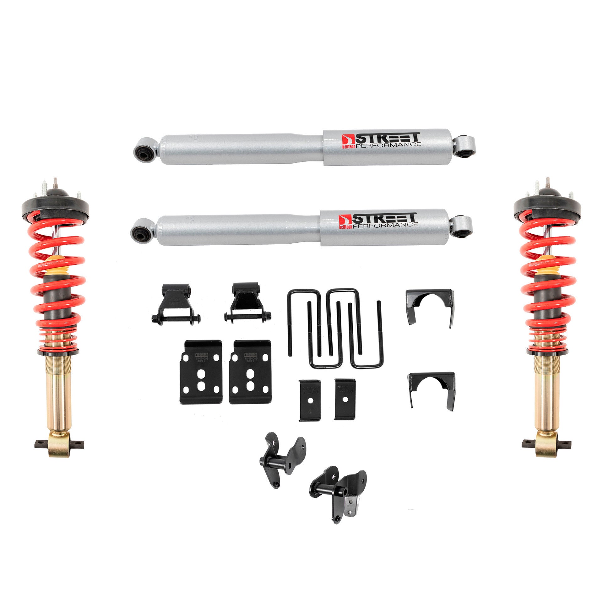 Bell Tech BLL1054SPC Coilover Shock Kit for Ford Fullsize Trucks, Monotube Front, Steel, Gold Zinc Finish