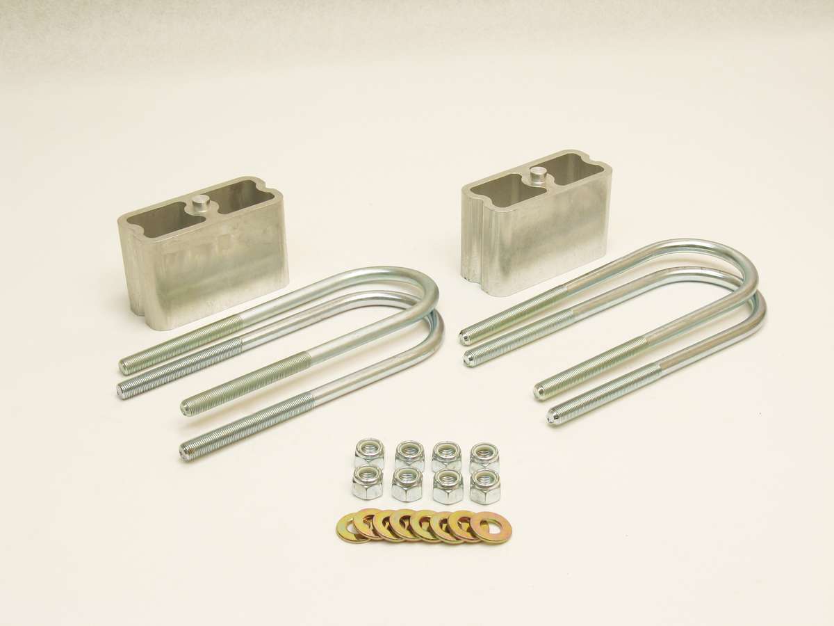 BELL TECH BLL6200 Leaf Spring Block Kit for 2-1/2 and 3 Inch Wide Leaf Springs, 3 Inch Lowering, Aluminum Construction