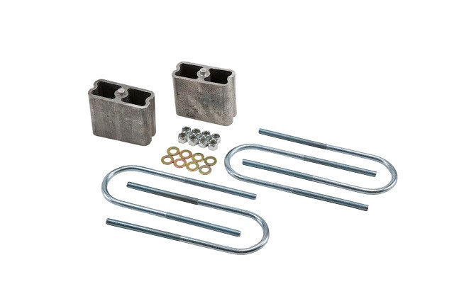 Bell Tech BLL6203 Lowering Block Kit for Rear Leaf Springs, 4 Inch Drop, Aluminum, Natural Finish, Universal Fit