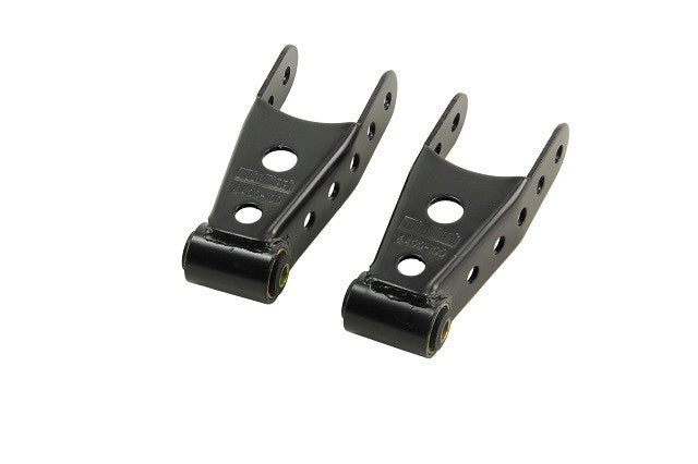 Bell Tech BLL6416 Spring Shackle Kit for GM Fullsize Trucks, 2-Inch Drop, Rubber Bushings, Steel, Black Powder Coat Finish