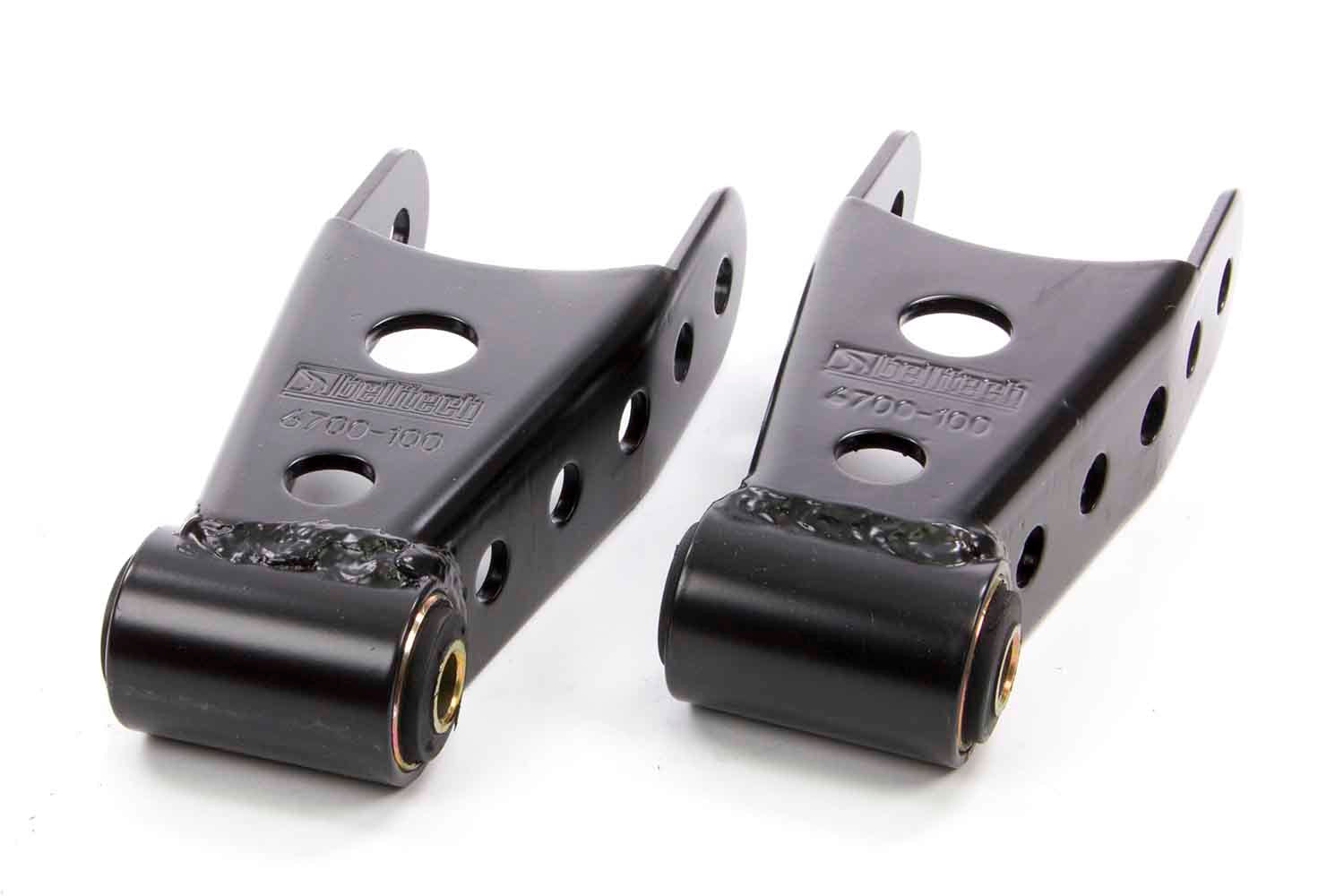 BELL TECH BLL6700 Spring Shackle Kit for GM Fullsize Trucks 1973-2018, 1 to 3 Inch Drop, Rubber Bushings, Steel, Black Powder Coat