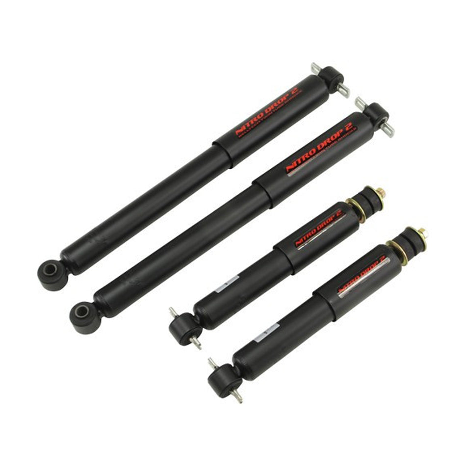Bell Tech BLL9116 Nitro Drop 2 TwinTube Shock Absorbers for Front and Rear, Steel, Black Finish, 2 Inch Lowered for GM Compact SUVs and Trucks 1995-2000