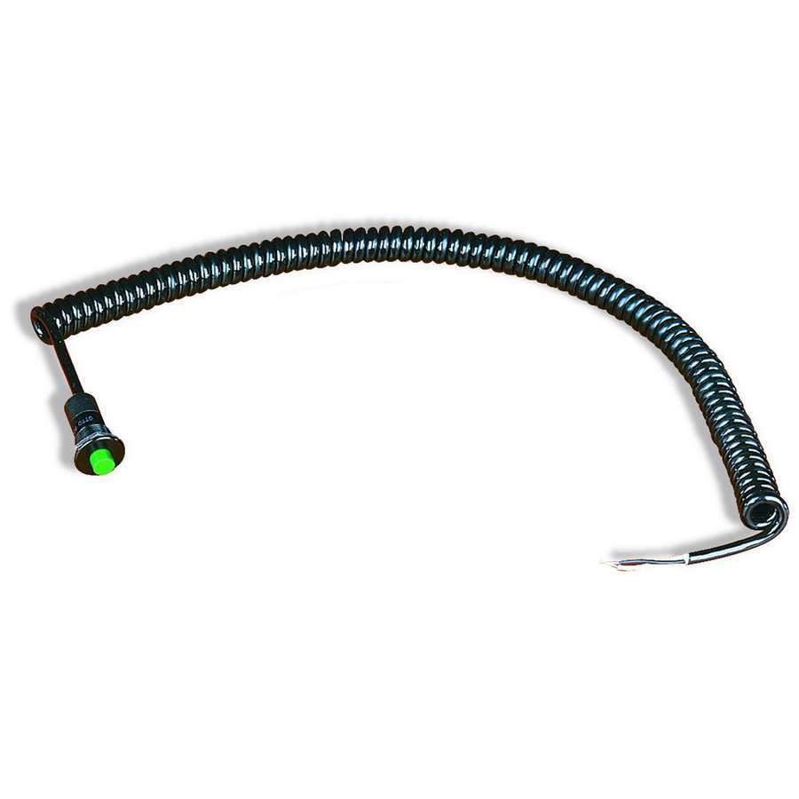 B & M Automotive 46003 Push Button Switch, Momentary, 12 Amps, 12/16V, 18-Inch Spiral Cord, Small Green Button