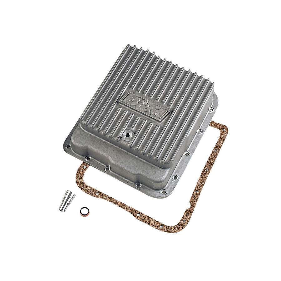 B and M Automotive Cast Aluminum Deep Transmission Pan for GM 4L60E, 4L60, 4L65E with Finned Design and 3 Quart Capacity