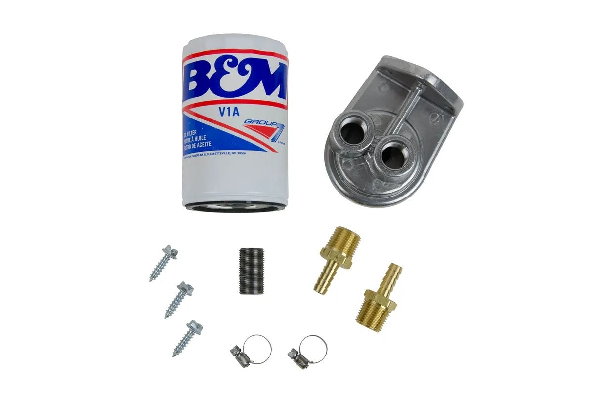 B and M Automotive Remote Transmission Filter Kit with Fittings and Hardware