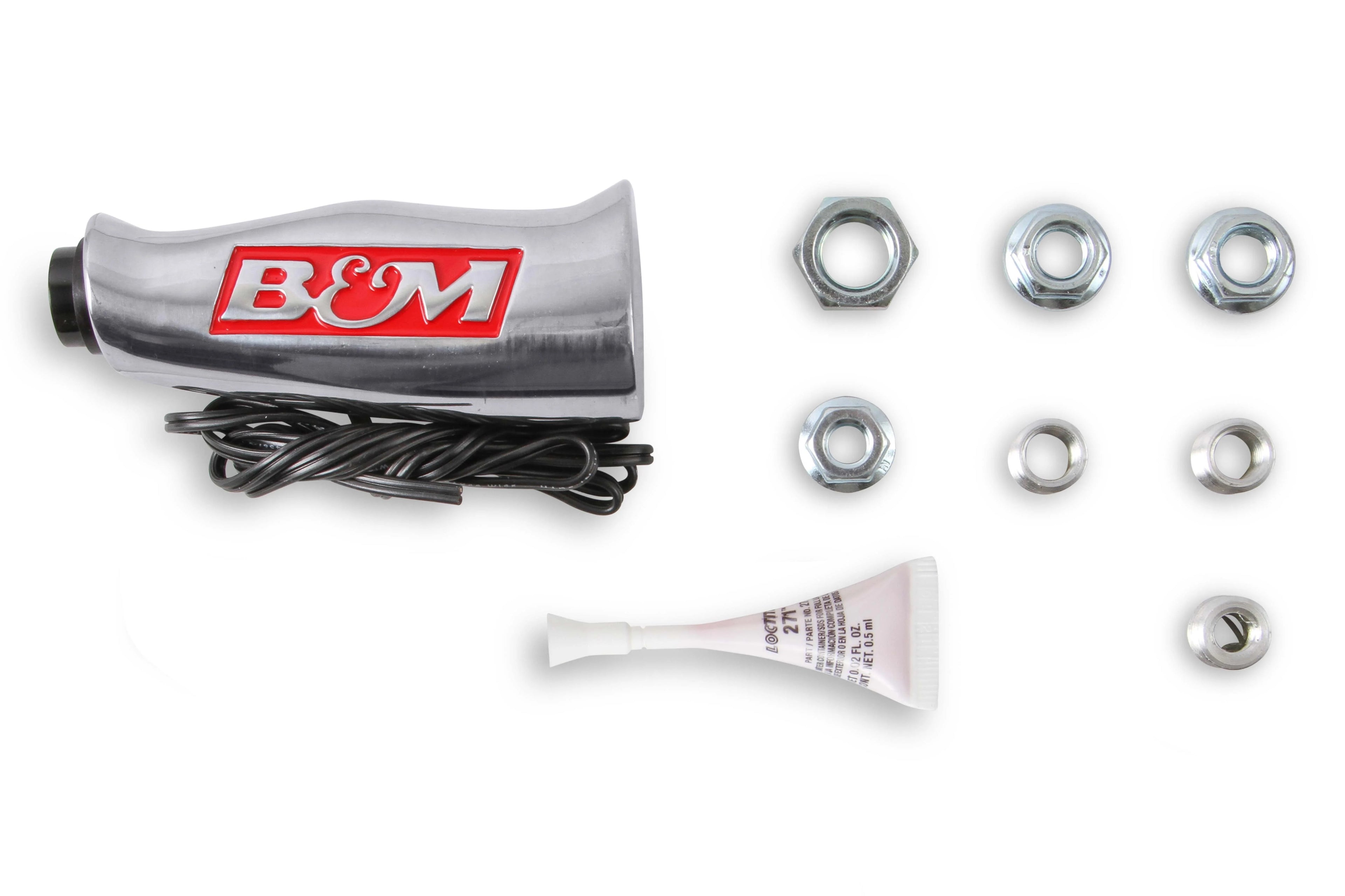 B & M Automotive 80658 Universal Aluminum T-Handle Shifter Knob with 12V Button