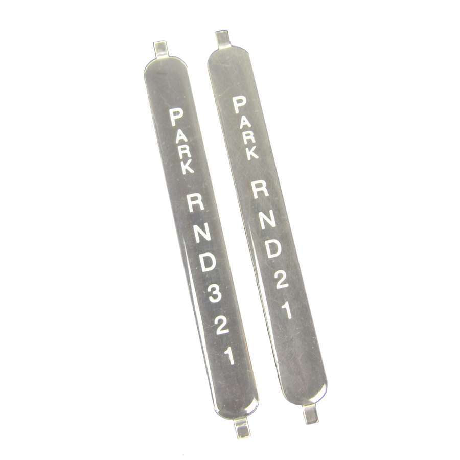 B and M Automotive Indicator Window for Mega and Sport Shifters, Clear with White Lettering, Pair - Part 80696