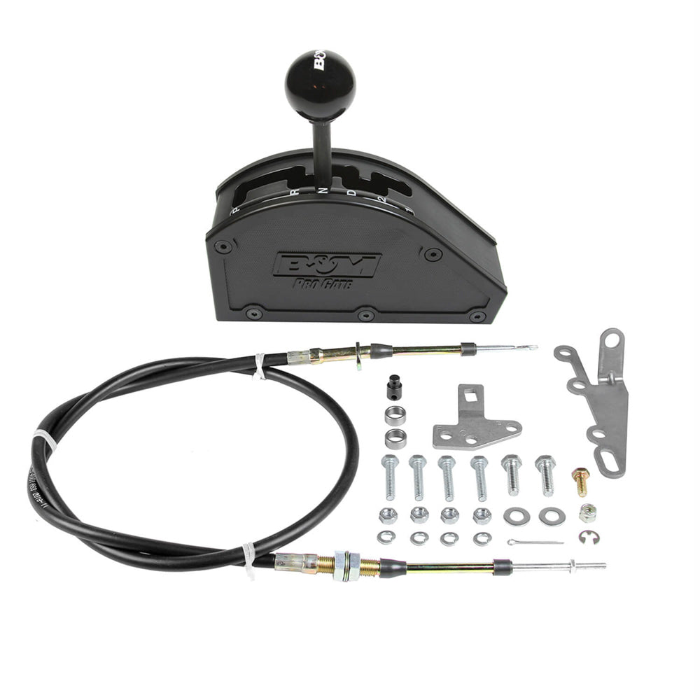 B and M Automotive Pro-Gate Shifter Part Number 80889 for GM 3-Speed Transmission, Floor Mount, Cable Included
