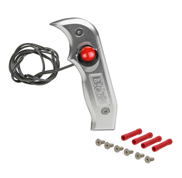 B&M Automotive 81060 Magnum Shifter Handle Grip with Side Plate and 12V Button, Aluminum, Clear Anodized Finish