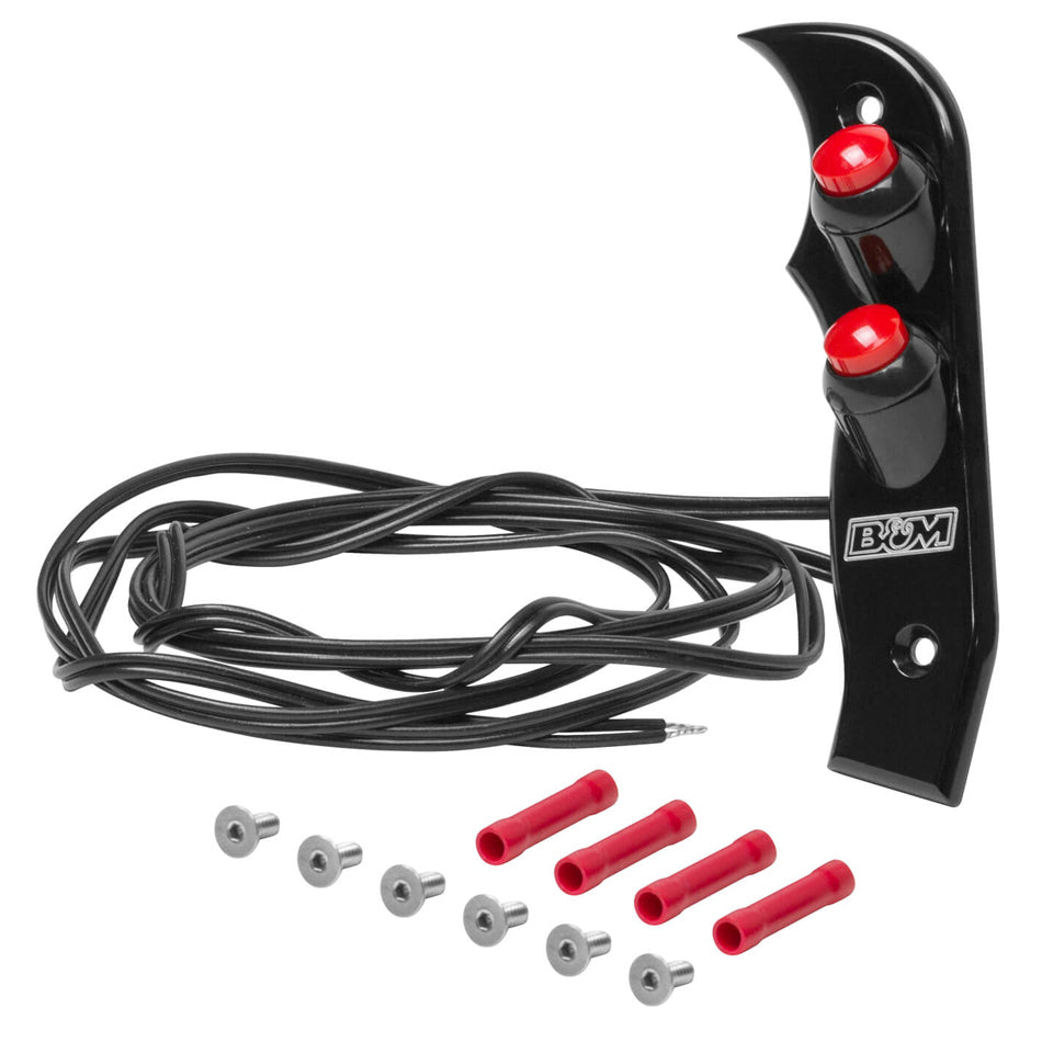 B and M Automotive Magnum Grip Side Plates with Two 12V Buttons for Shifter Knob