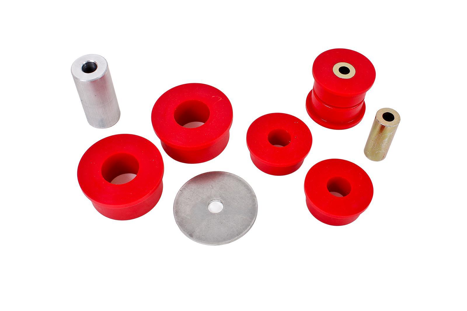 BMR Suspension BK058 Differential Housing Mount Bushing Kit for 2016-2017 Chevrolet Camaro, Polyurethane and Steel, Red, Zinc Oxide Finish