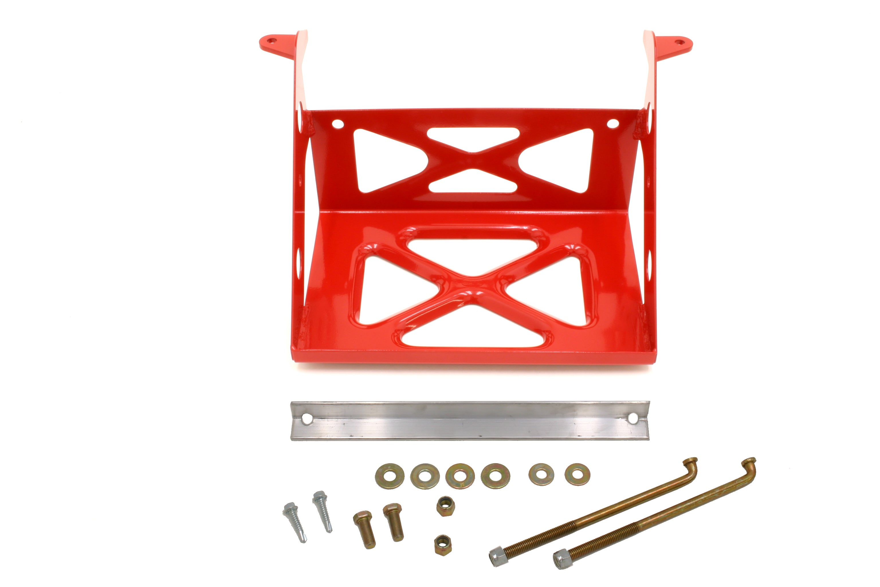 BMR Suspension Battery Relocation Mount Kit BR001R, Steel, Red Powder Coat, 10.75 Inch Length