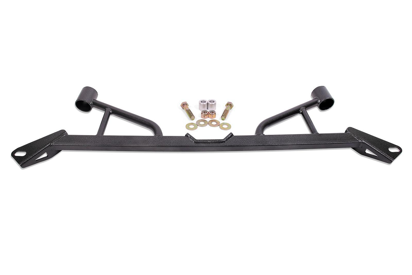 BMR Suspension CB006H Front Subframe Chassis Brace for Ford Mustang 2015-2023, 4-Point Tubular Steel, Black Powder Coat