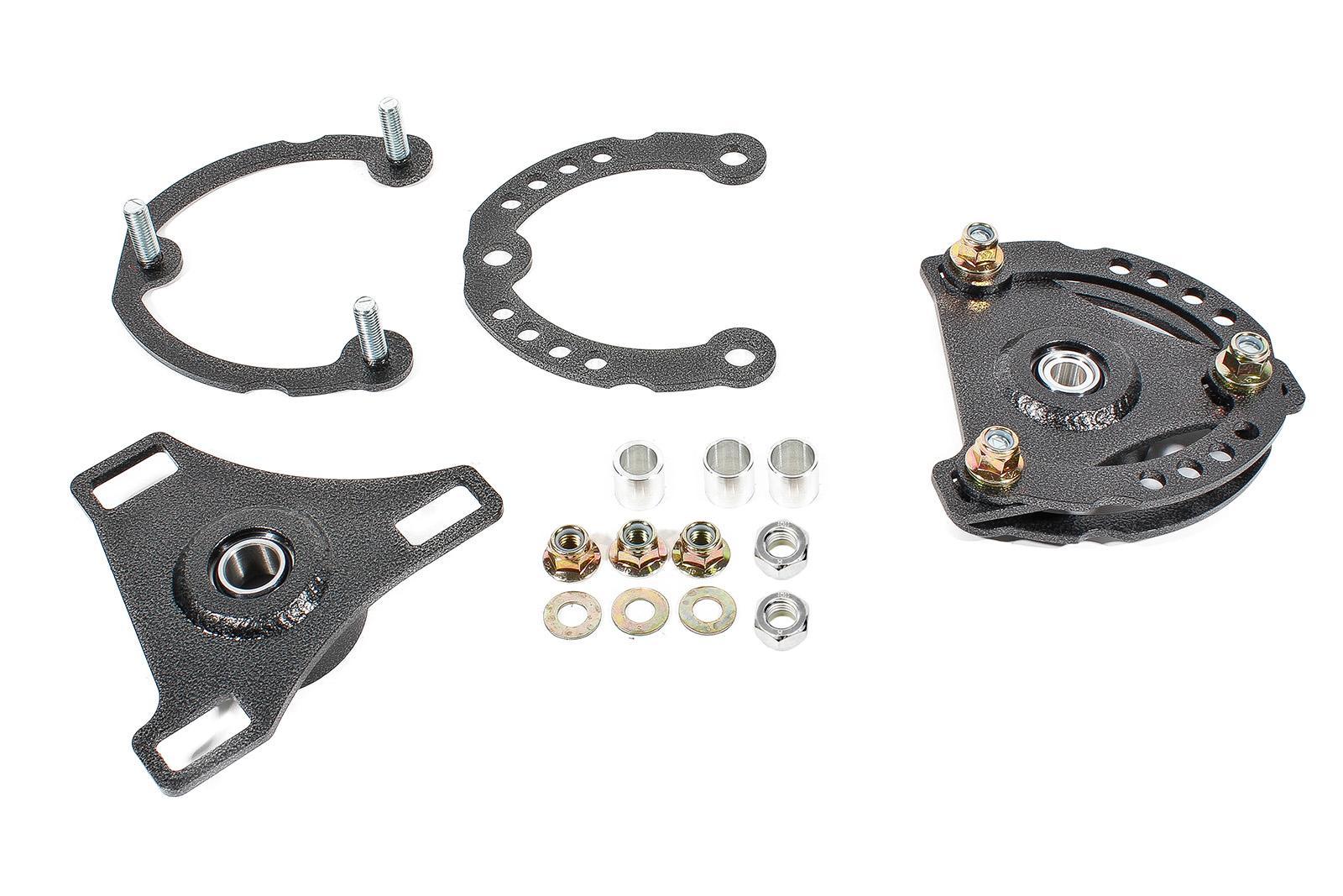 BMR Suspension CP001H Caster and Camber Plates for Ford Mustang 2015-2024, Aluminum Black Powder Coat