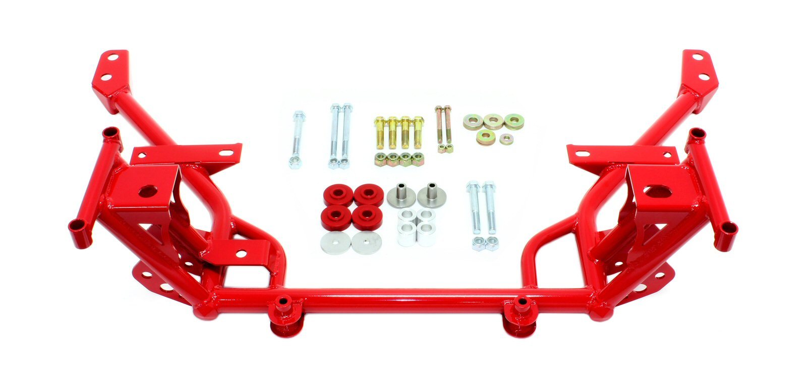 BMR Suspension KM018R K-Member for Ford Mustang 2005-2014 with Steel Tubular Design and Red Powder Coat Finish