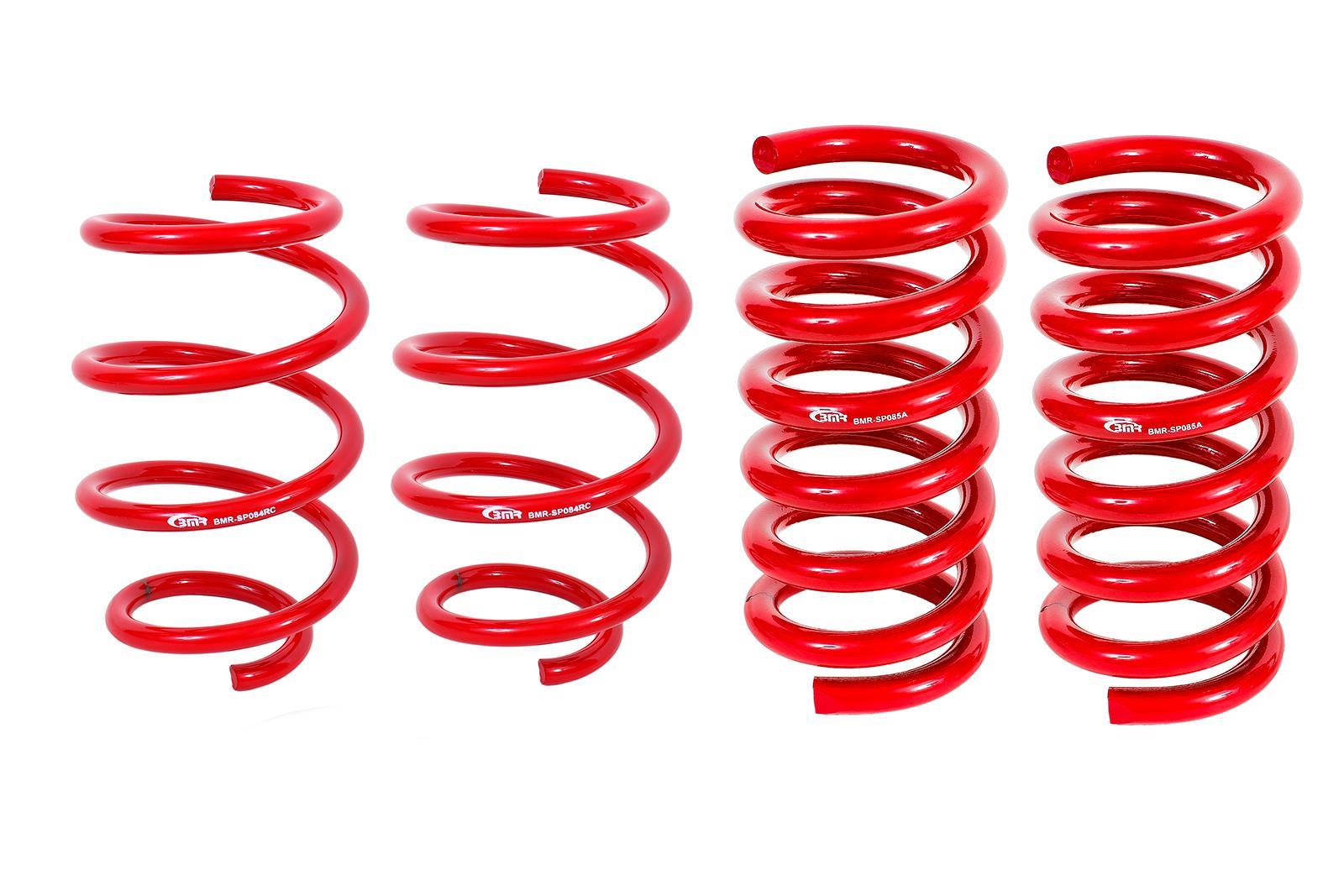 BMR Suspension SP083R Lowering Spring Kit for Ford Mustang 2015-2023, Front and Rear Steel Red Powder Coat