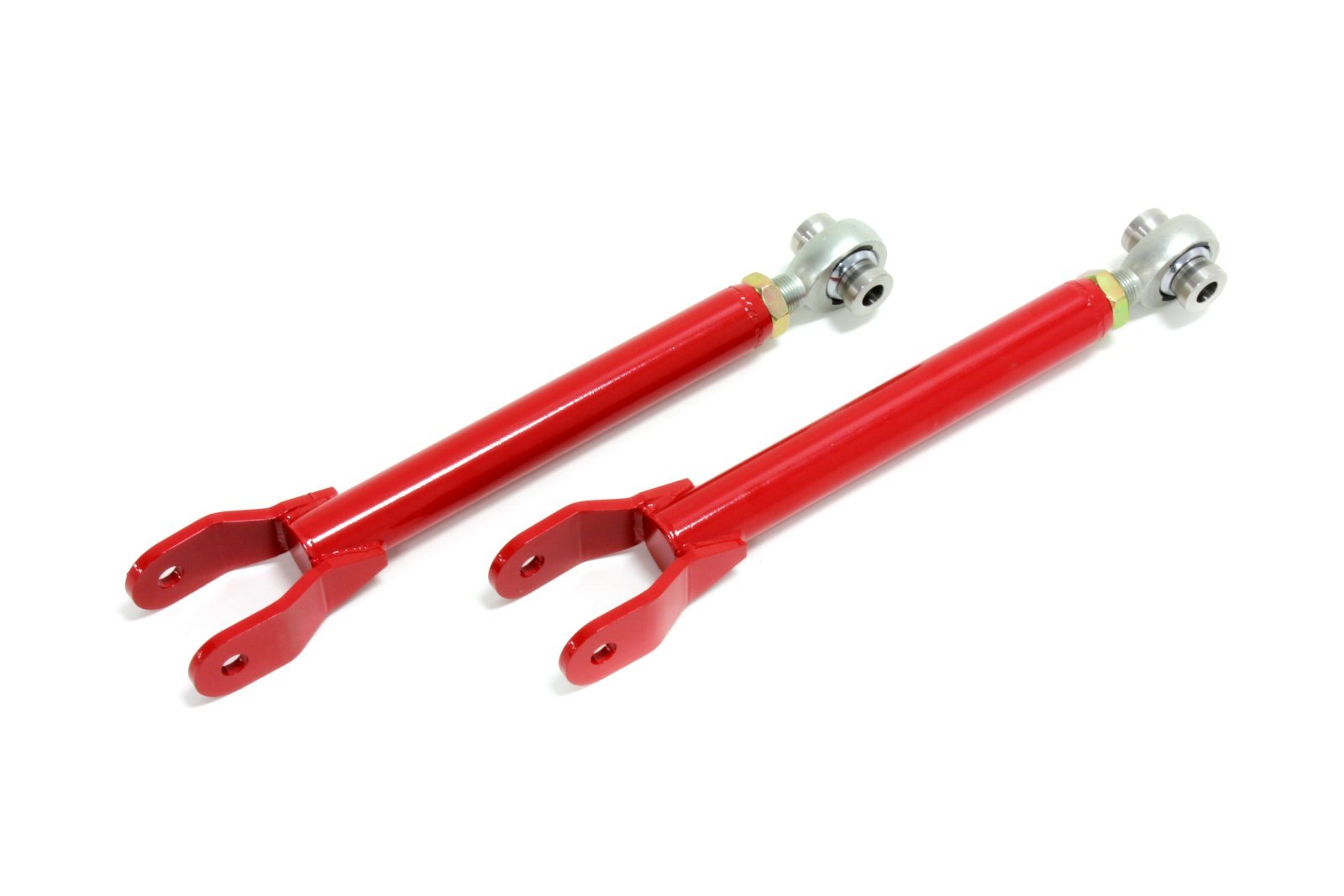 BMR Suspension TCA033R Rear Lower Trailing Arm for Chevrolet Camaro 2010-2015, Adjustable Steel Tubular Design with Spherical Rod Ends, Red Powder Coat