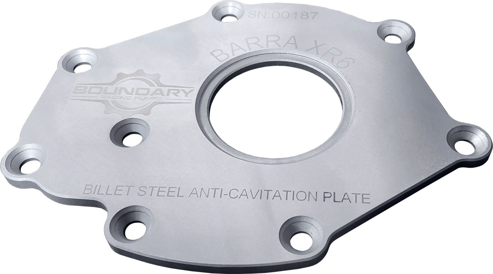 Boundary Racing Pump BA-BBP Billet Oil Pump Back Plate for Ford Barra XR6 2012-2016, Chromoly, Polished Finish