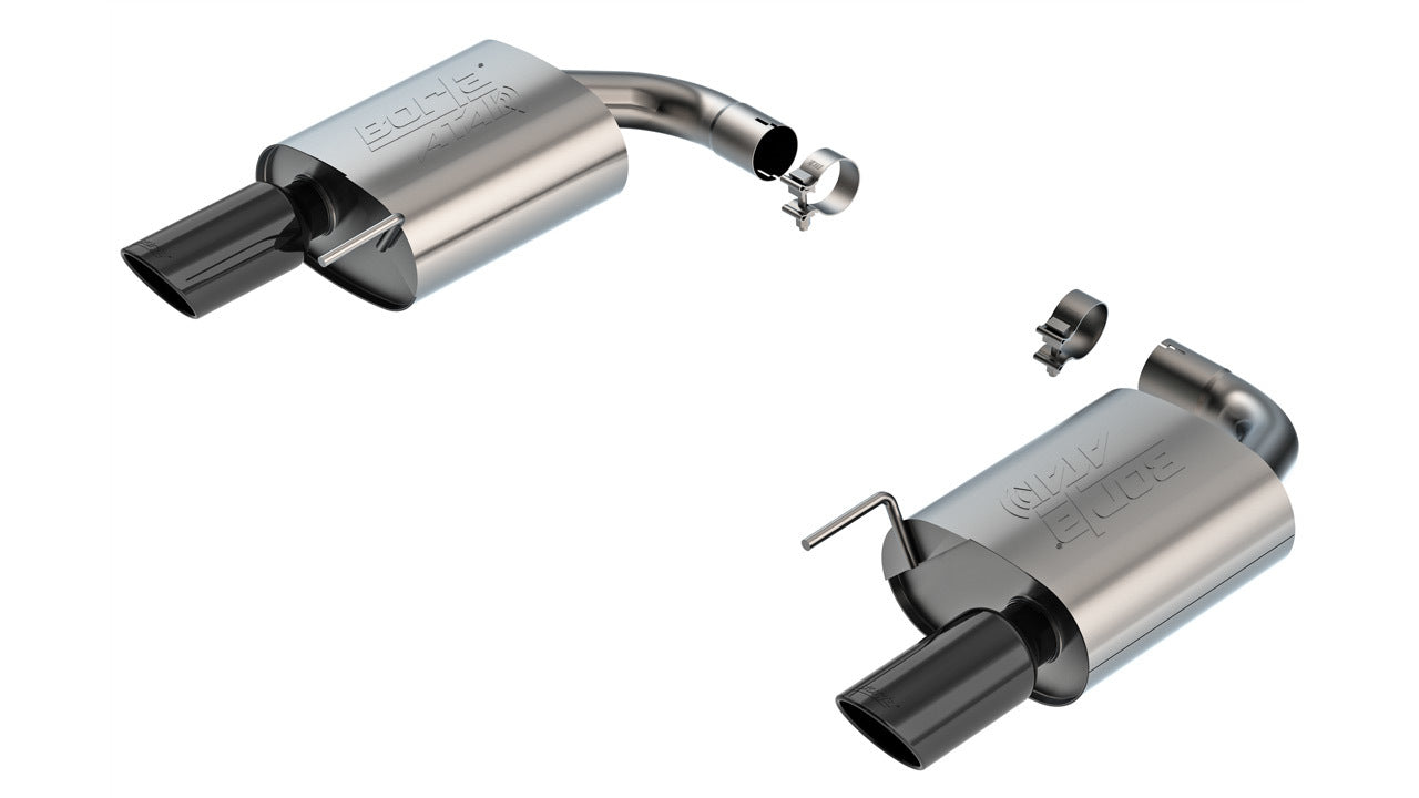 Borla 11984BC ATAK Axle-Back Exhaust System for Ford Mustang 2024 with 2.5 Inch Diameter Dual Rear Exit and Black Polished Tips
