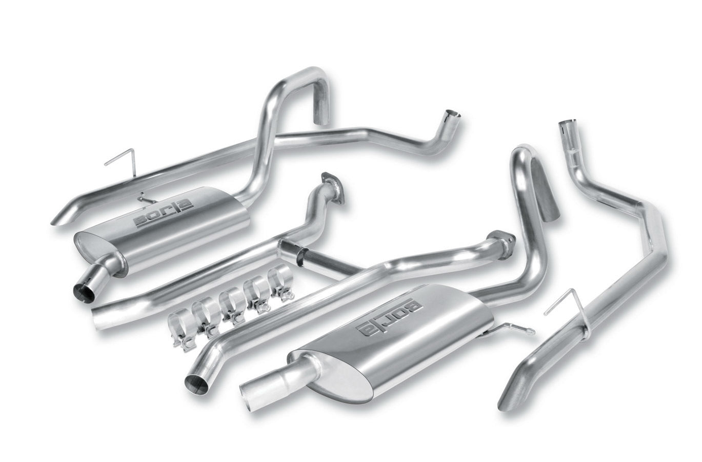 Borla 140360 Ford Fullsize Car Cat Back Exhaust System with Dual Rear Exit and 2.25 Inch Diameter