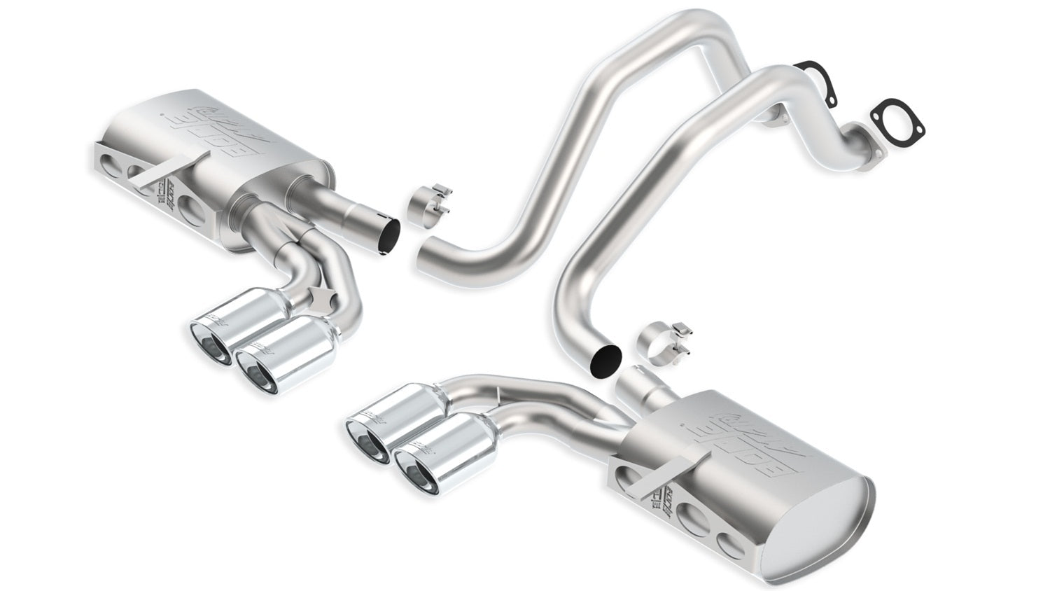 Borla 140428 ATAK Cat-Back Exhaust System for Chevy Corvette 1997-2004 with 2.5 Inch Diameter and Dual Center Exit