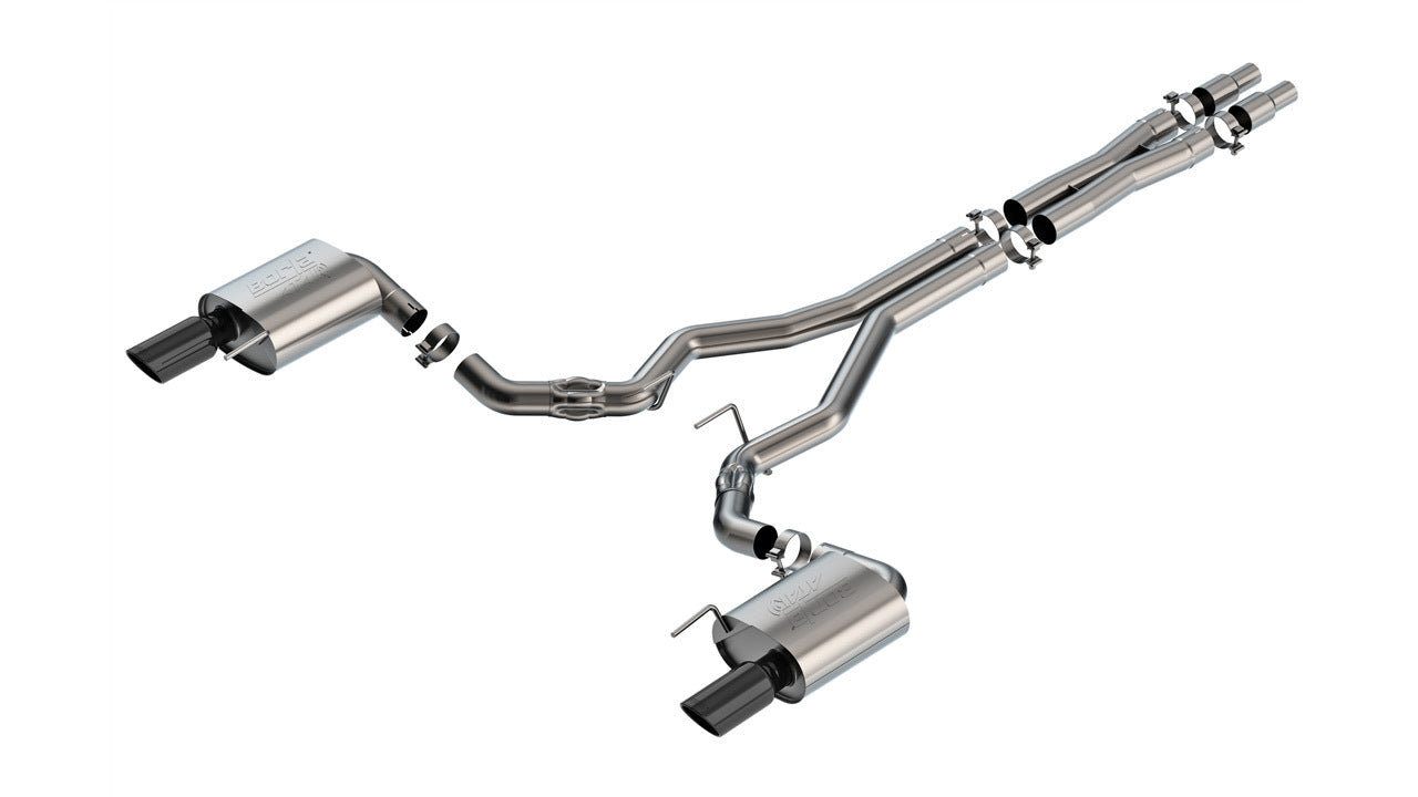 Borla 140961BC ATAK Cat-Back Exhaust System for Ford Mustang 2024 5.0L with 2.5 Inch Diameter and Black Polished Tips