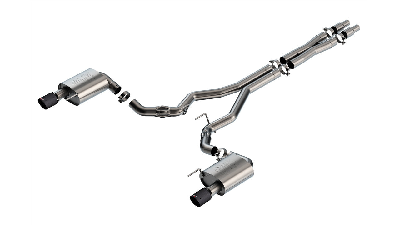 Borla 140961CFBA ATAK Cat-Back Exhaust System for Ford Mustang 2024 with 3-Inch Diameter and Carbon Fiber Tips