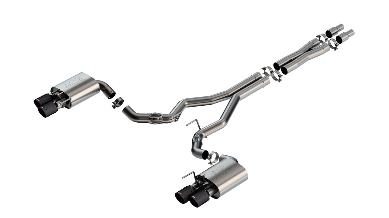 Borla 140963CFBA ATAK Cat-Back Exhaust System for Ford Mustang 2024 with 2.5-Inch Diameter and Carbon Fiber Tips