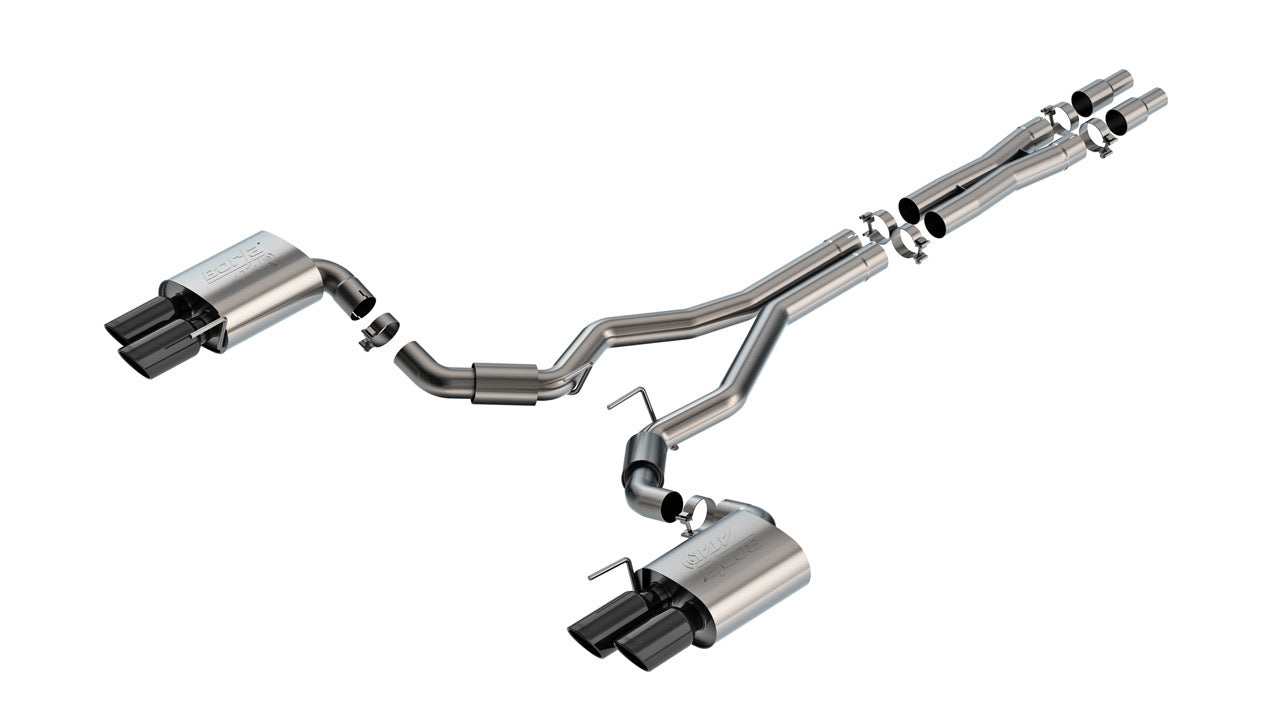 Borla 140970BC ATAK Cat-Back Exhaust System for Ford Mustang 2024 5.0L with 2.5 Inch Diameter and Black Polished Tips