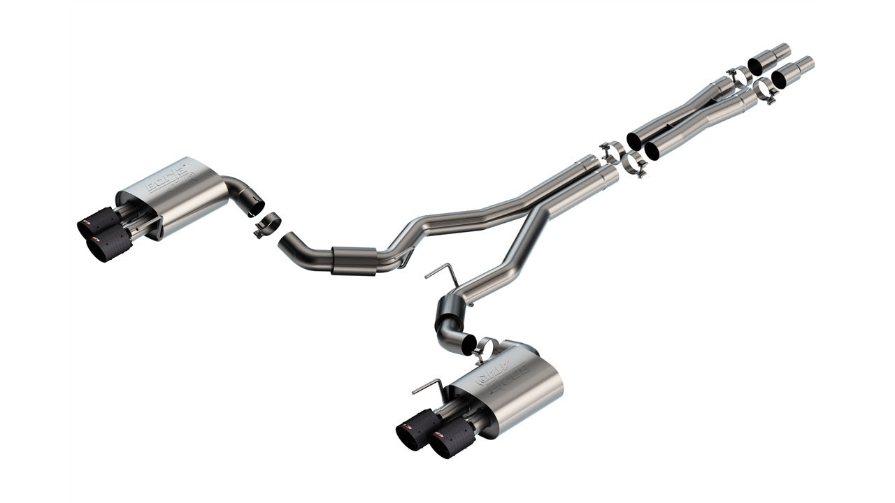 Borla 140970CFBA ATAK Cat-Back Exhaust System for Ford Mustang 2024 with 2.5 Inch Diameter and Carbon Fiber Tips
