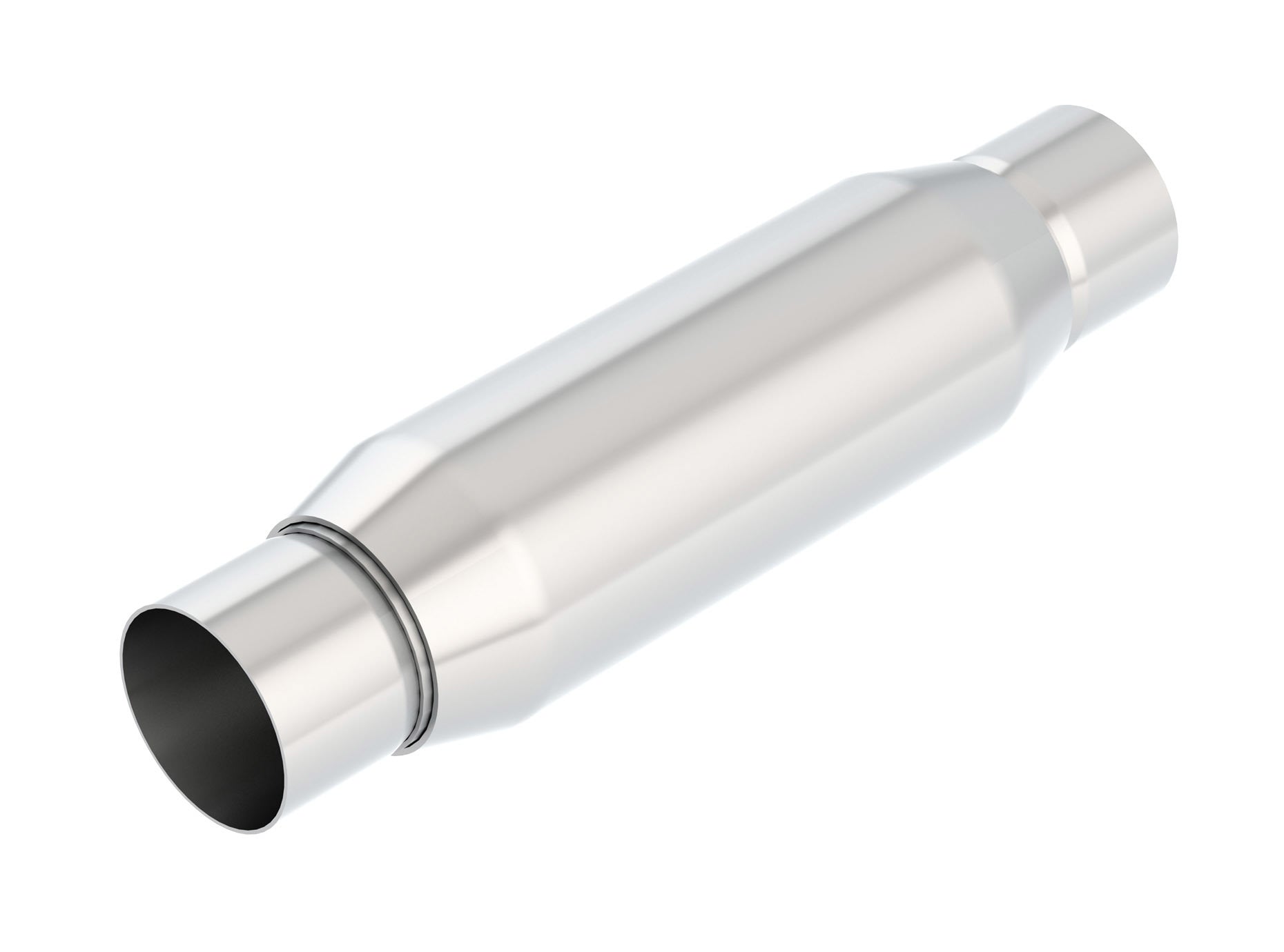 Borla Universal Resonator 2.5 Inch Inlet and Outlet 3.5 Inch Round Body Stainless Steel