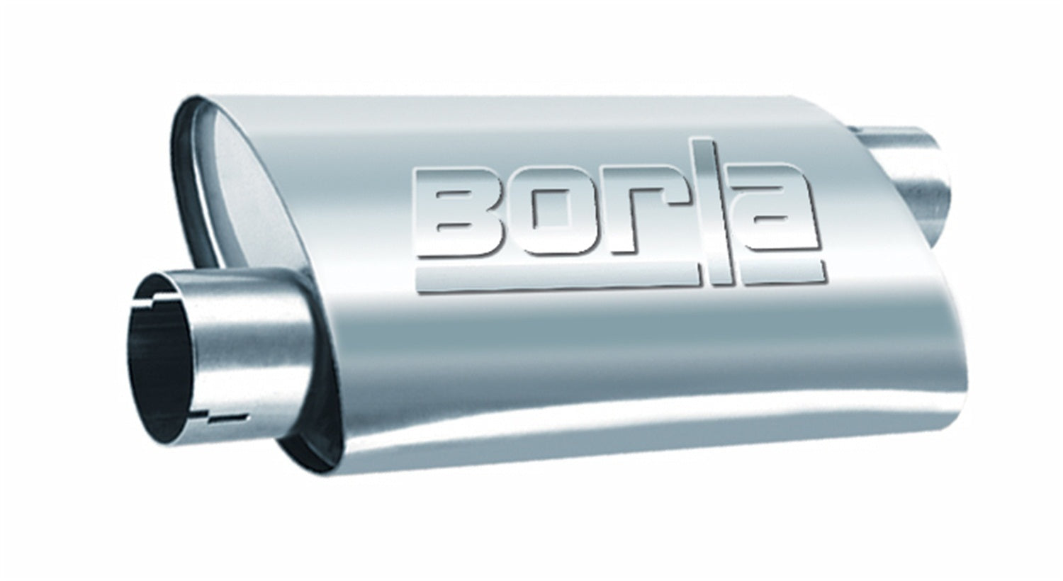 Borla Pro XS Muffler Part 40359 3 Inch Offset Inlet 3 Inch Center Outlet Stainless Steel Oval Body