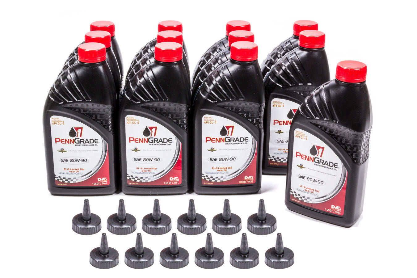PennGrade Motor Oil 77326 80W90 Limited Slip Gear Oil with Additive, 1 Quart Bottles, Set of 12