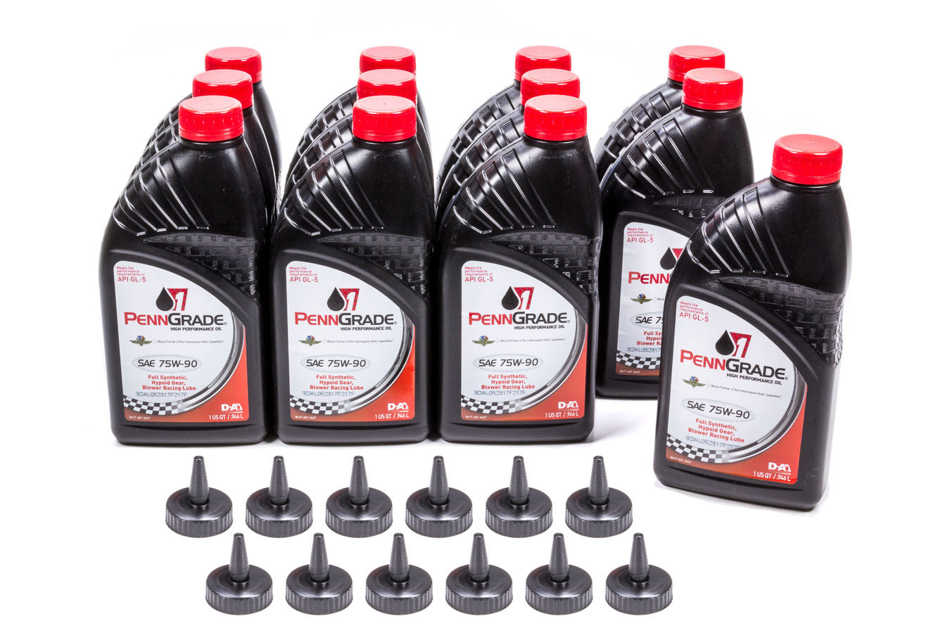 PennGrade Motor Oil 77666 75W90 Synthetic Hypoid Gear Oil - 1 Quart Bottles, Set of 12
