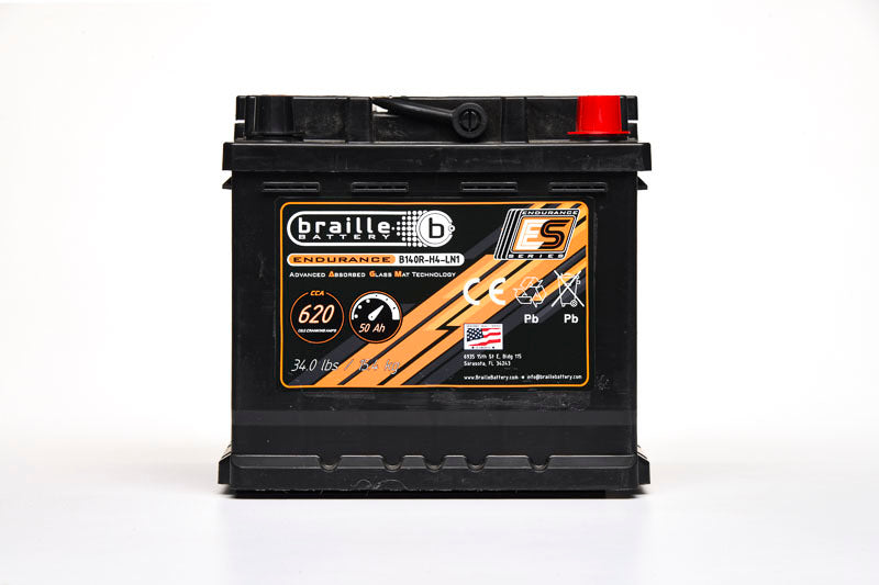 Braille Auto Battery 140R-H4-LN1 Endurance AGM Battery with 620 Cold Cranking Amps