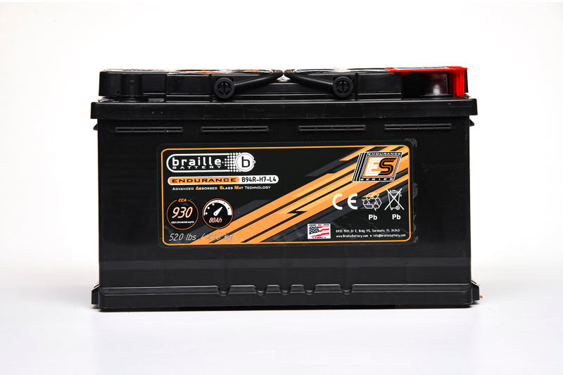 Braille Auto Battery 94R-H7-L4 Endurance AGM Battery with 12V, 930 Cold Cranking Amps