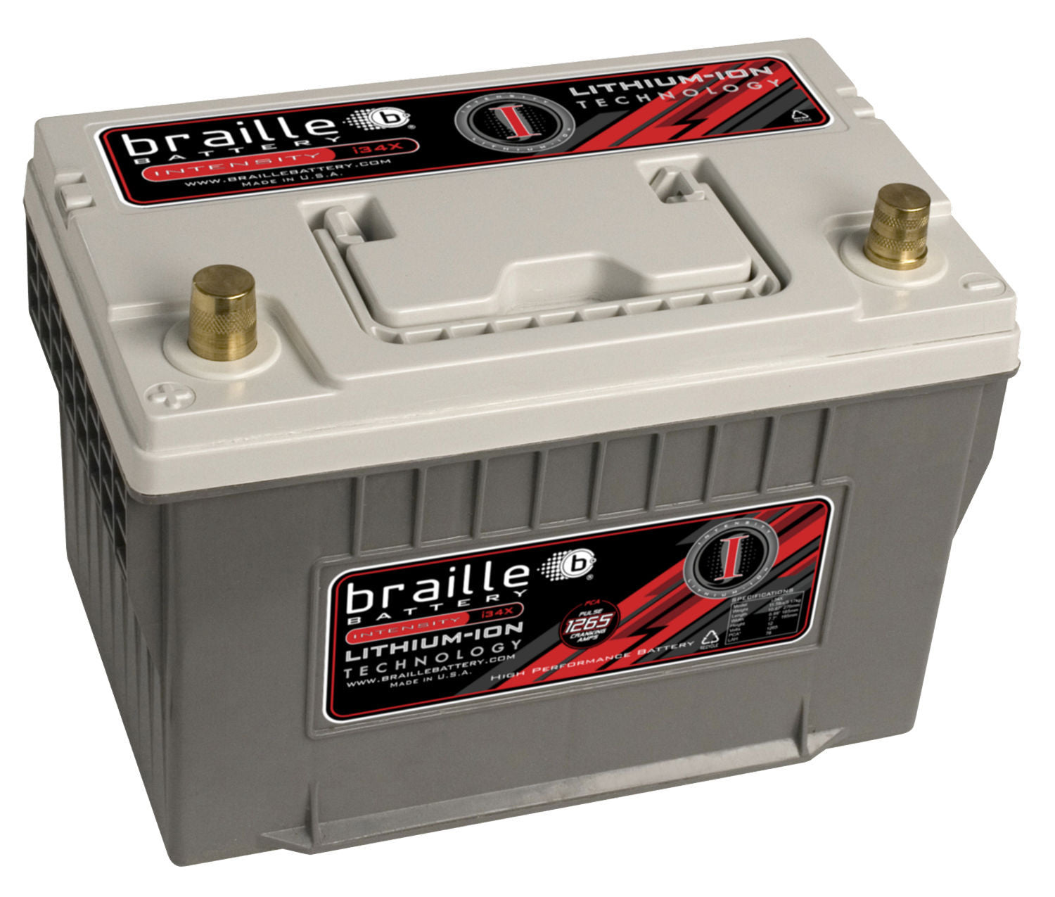 Braille Auto Battery Lithium Ion Intensity I34X 12V Battery with 1438 Pulse Cranking Amps
