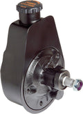 Borgeson Rebuilt Saginaw Power Steering Pump with Steel Housing and Black Finish