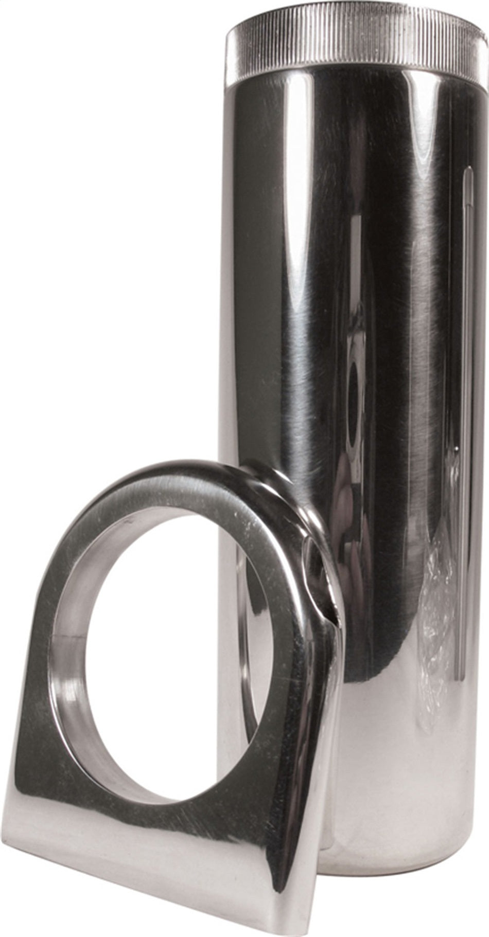 Borgeson Polished Billet Power Steering Reservoir with Bracket, 7 Inch Tall, 2.5 Inch Diameter, Aluminum