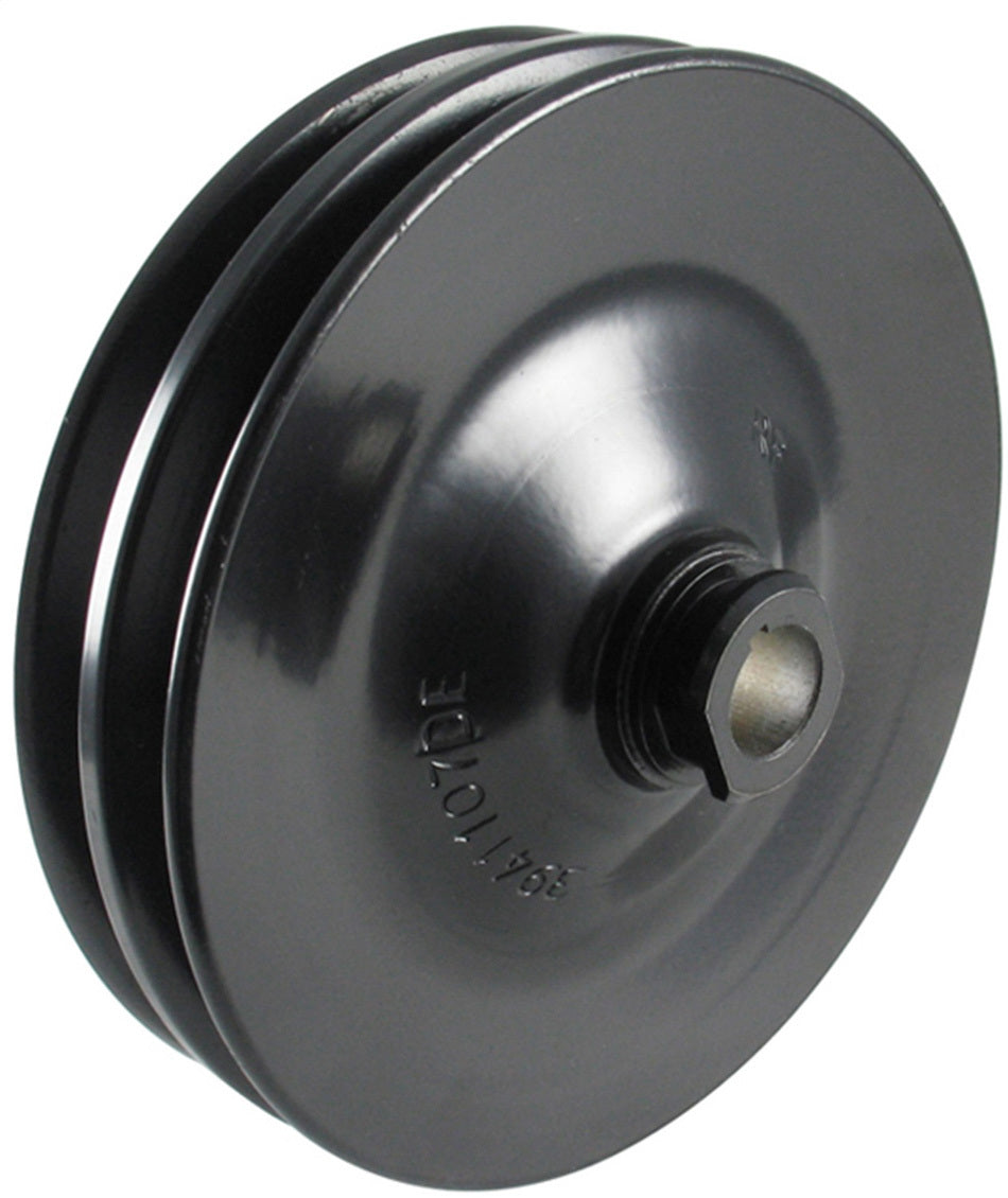 Borgeson Power Steering Pump Pulley 801001 V-Belt 2-Groove Steel Black Finish
