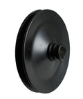 Borgeson Power Steering Pump Pulley 801105, V-Belt, 1 Groove, Steel, Black Finish, 5.75 Inch Diameter