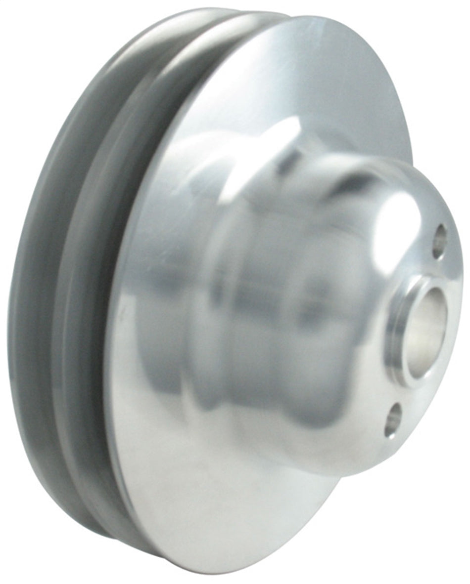 Borgeson 801150 Two Row Add-On Crankshaft Pulley for Ford Y-Block V-Belt Drive, Aluminum, Machined, 6.5 Inch Diameter
