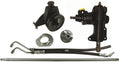 Borgeson Power Steering Conversion Kit for 1965-1966 Ford Mustang with 14:1 Ratio, Iron Steering Box, Includes Brackets, Joints, Lines, and Pump