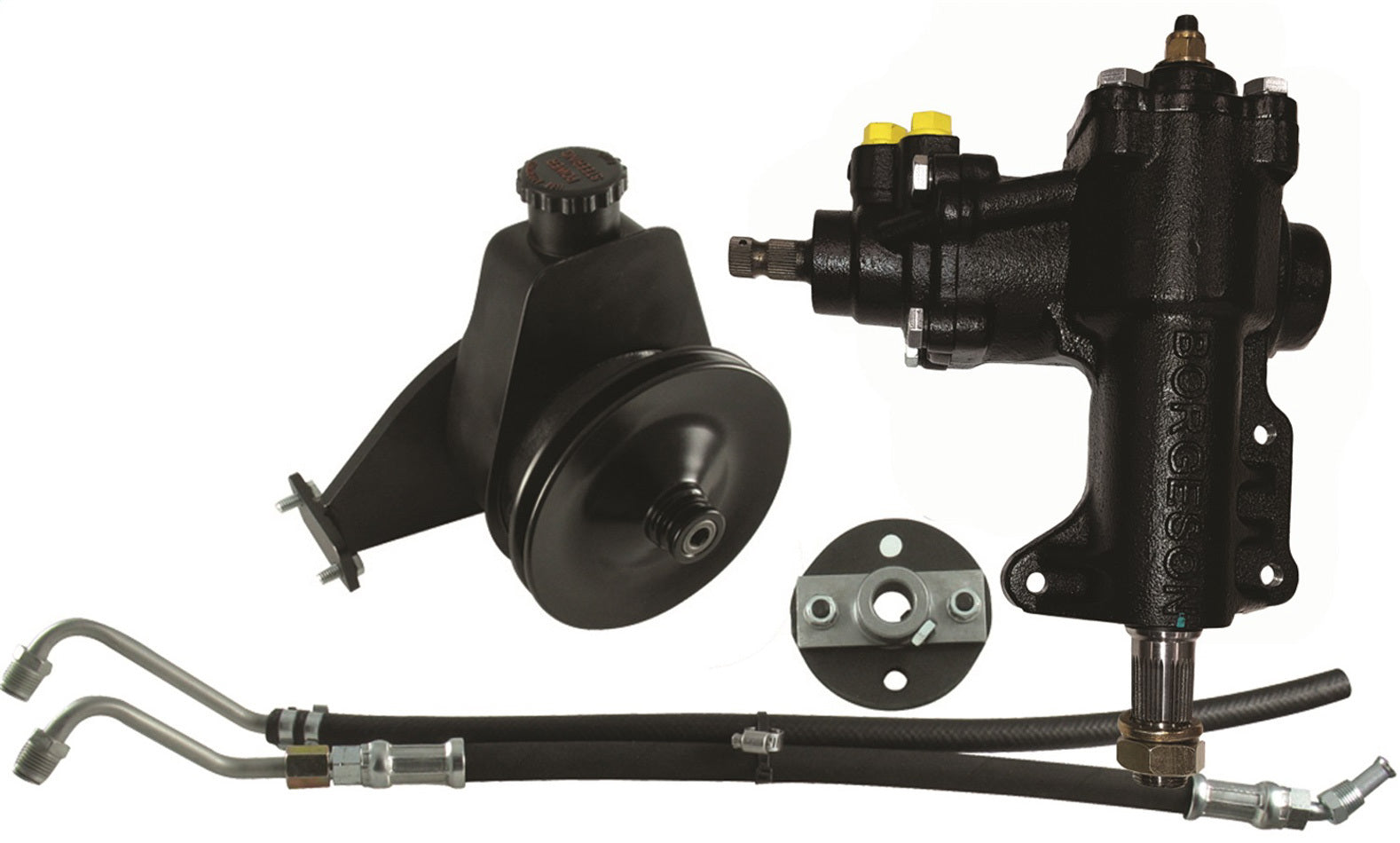 Borgeson P/S Conversion Kit for 1968-1970 Ford Mustang with Manual Steering, Power Steering Box, 14:1 Ratio