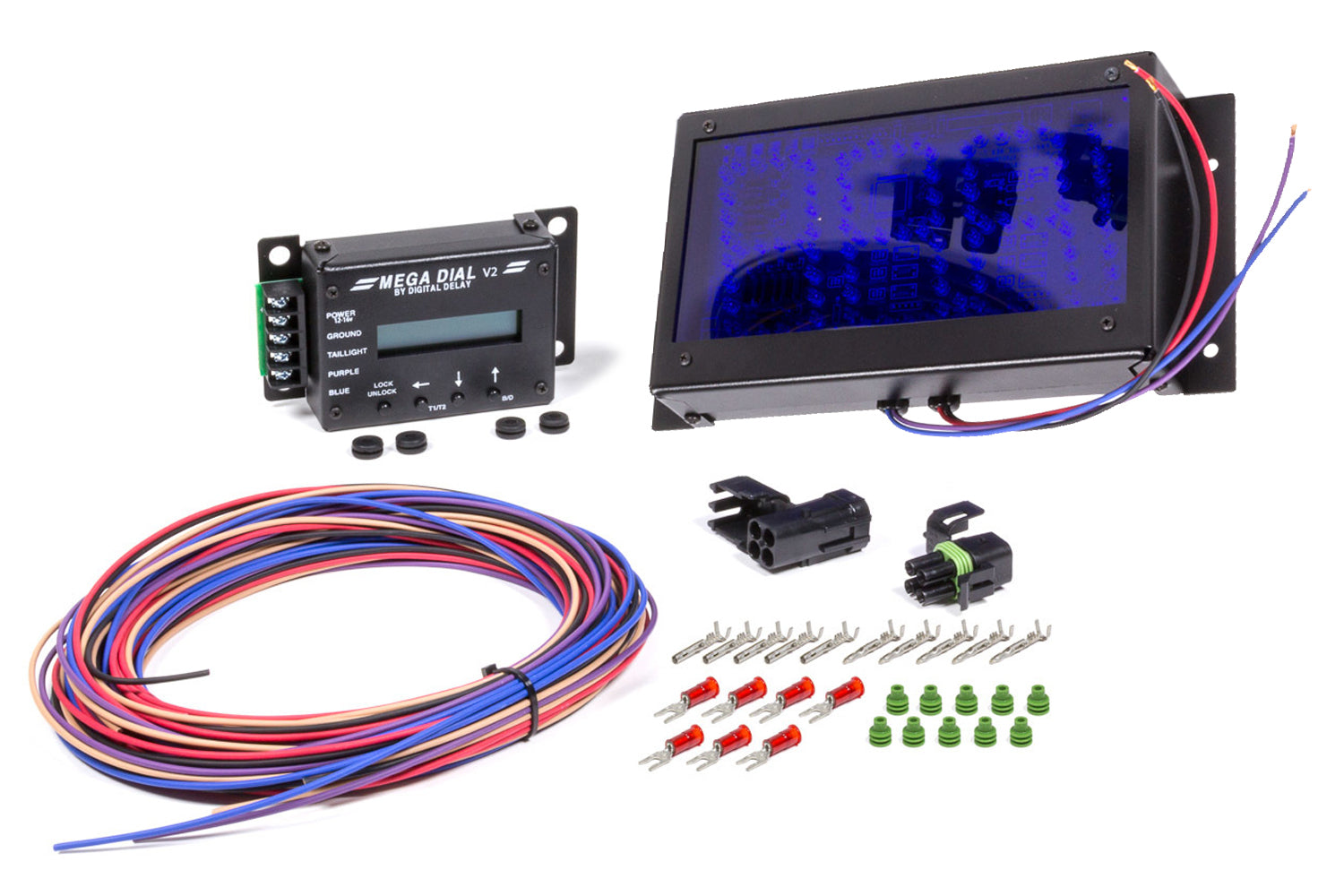 Biondo Racing Products Mega Dial Board 1060-BB-DV Dual View Control Head with Digital Display and Blue LED