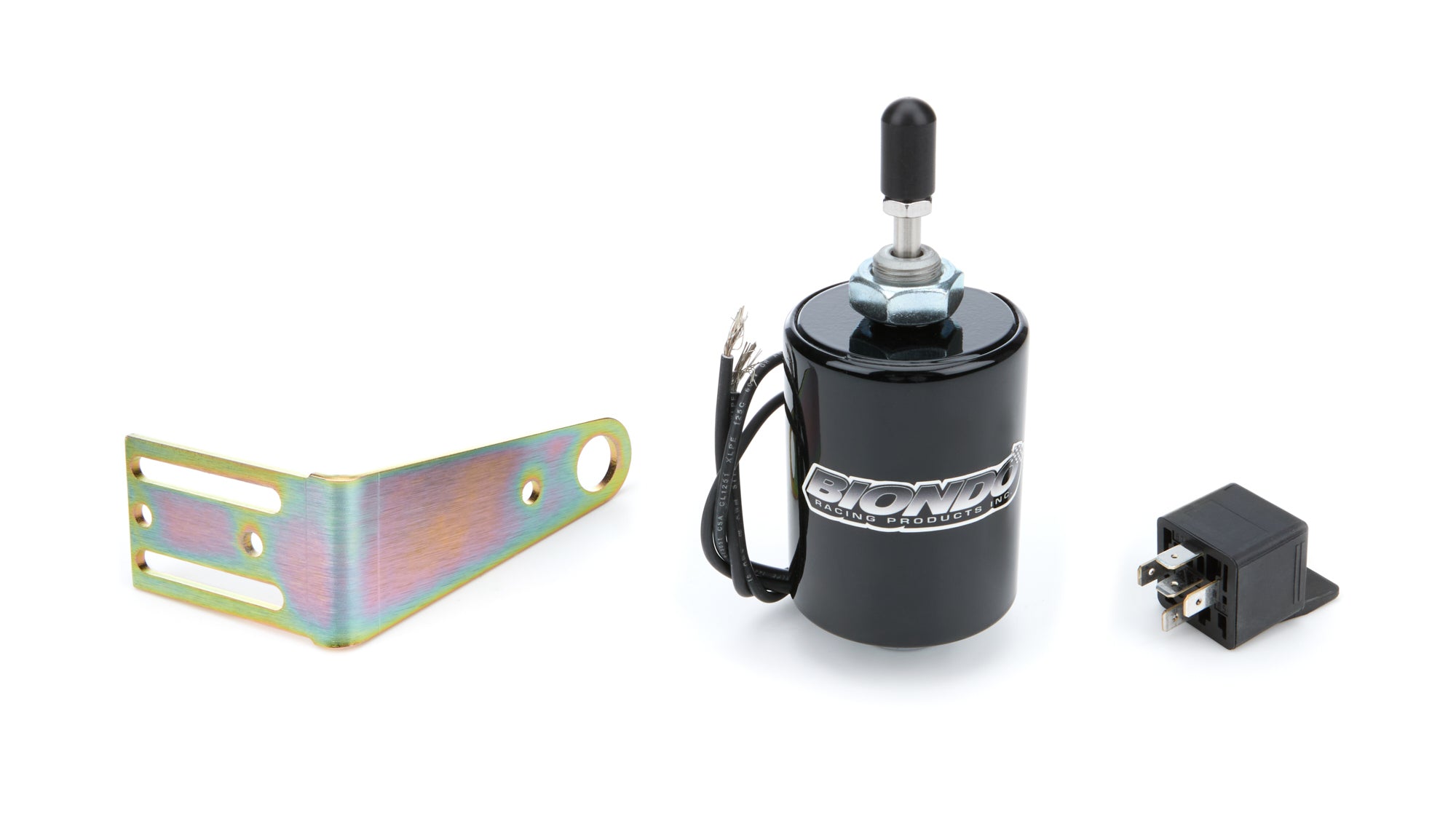 Biondo Racing Products QSE Electric Shift Solenoid for Quarter Stick Shifter, 12V Relay with Bracket