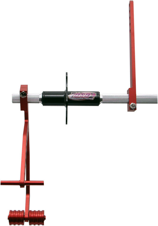 BSB Manufacturing Gas Pedal with Bearing, Straight or 8 Degree, Aluminum, Red Anodized, Universal Fit