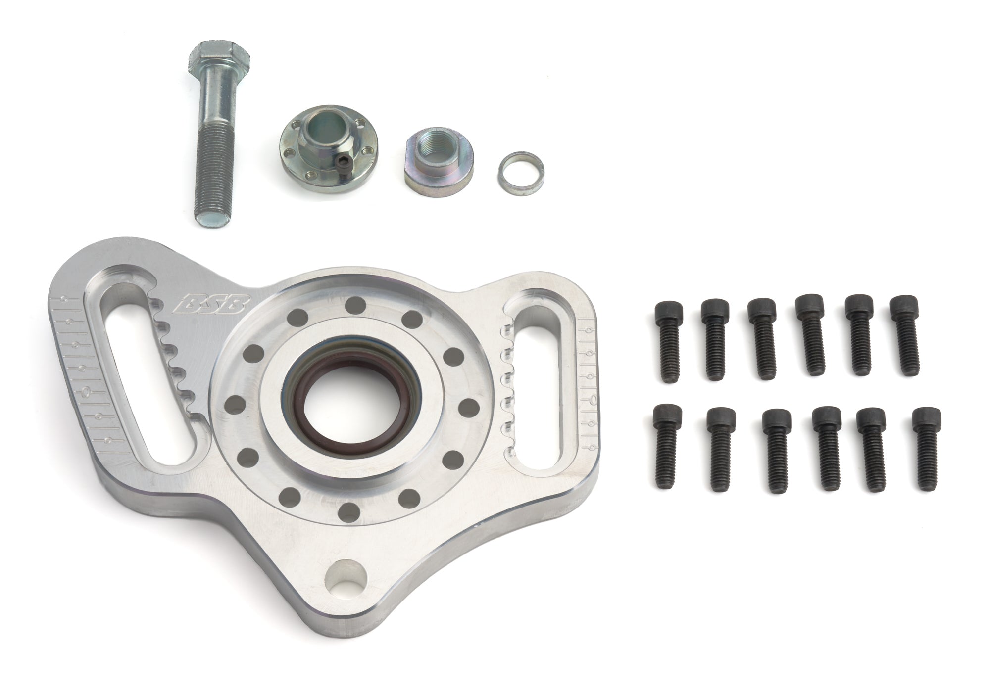 BSB Manufacturing Panhard Bar Bracket Pinion Mount for Quick Change Double Sided, Aluminum, Natural Finish
